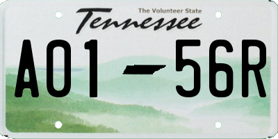 TN license plate A0156R