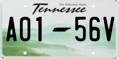 TN license plate A0156V