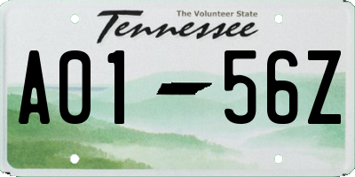 TN license plate A0156Z