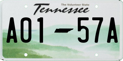 TN license plate A0157A