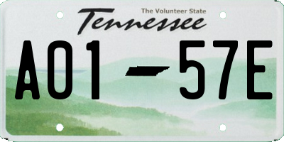 TN license plate A0157E