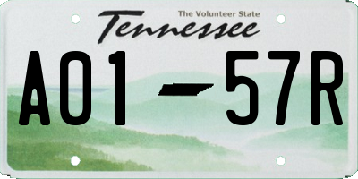 TN license plate A0157R