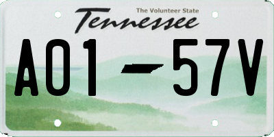 TN license plate A0157V