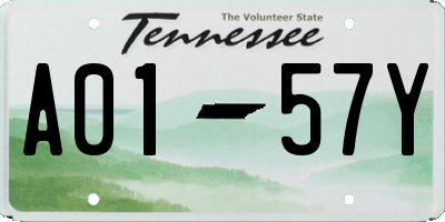 TN license plate A0157Y