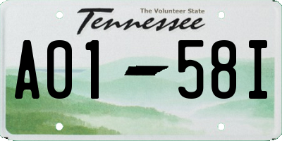 TN license plate A0158I