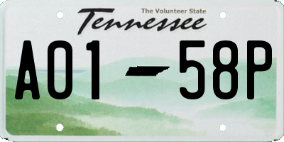 TN license plate A0158P