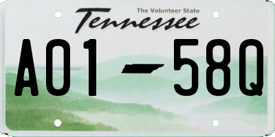 TN license plate A0158Q