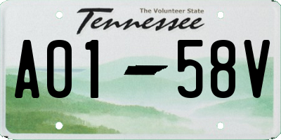 TN license plate A0158V