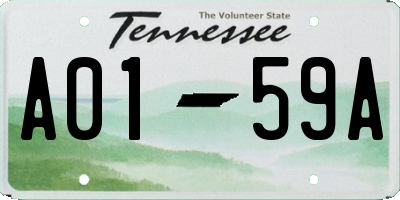 TN license plate A0159A