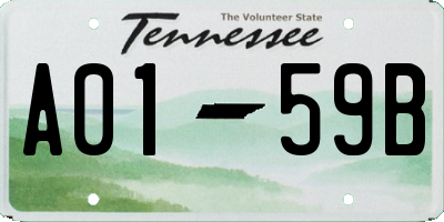 TN license plate A0159B