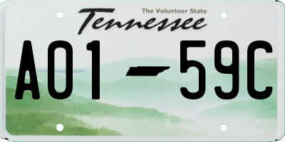 TN license plate A0159C