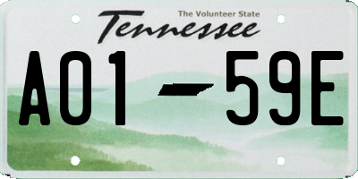 TN license plate A0159E
