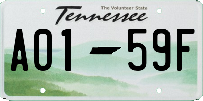 TN license plate A0159F