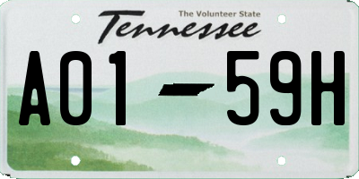 TN license plate A0159H