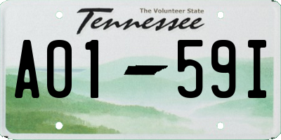 TN license plate A0159I