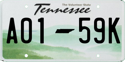 TN license plate A0159K