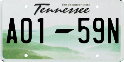 TN license plate A0159N