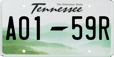 TN license plate A0159R