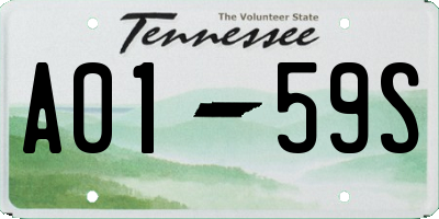 TN license plate A0159S