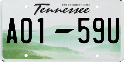 TN license plate A0159U