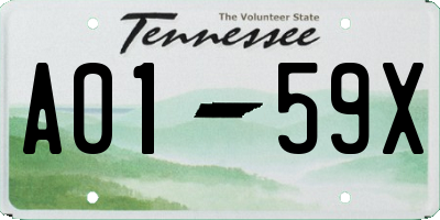 TN license plate A0159X