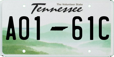 TN license plate A0161C