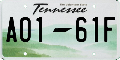 TN license plate A0161F