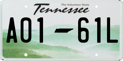 TN license plate A0161L