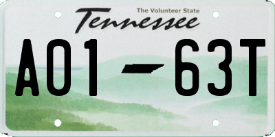 TN license plate A0163T