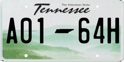 TN license plate A0164H