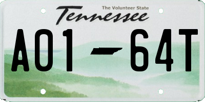 TN license plate A0164T