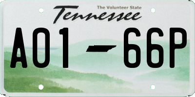 TN license plate A0166P