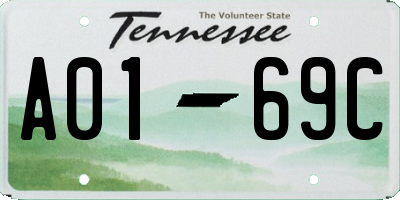 TN license plate A0169C