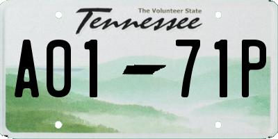 TN license plate A0171P