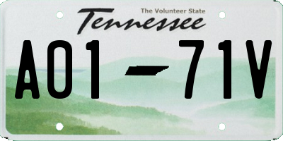 TN license plate A0171V