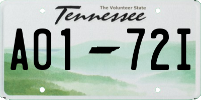 TN license plate A0172I