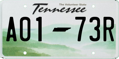 TN license plate A0173R