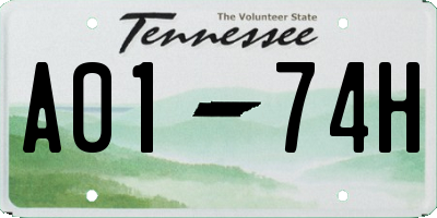 TN license plate A0174H