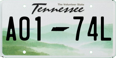 TN license plate A0174L