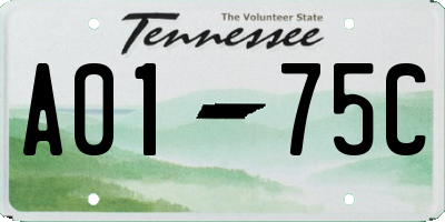 TN license plate A0175C