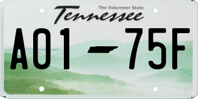 TN license plate A0175F