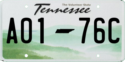 TN license plate A0176C