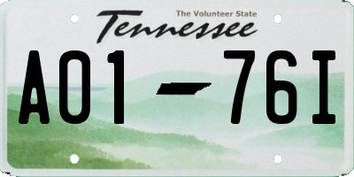 TN license plate A0176I