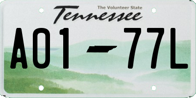 TN license plate A0177L