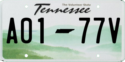 TN license plate A0177V
