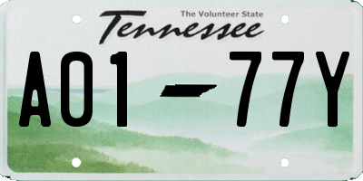 TN license plate A0177Y