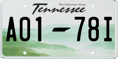 TN license plate A0178I