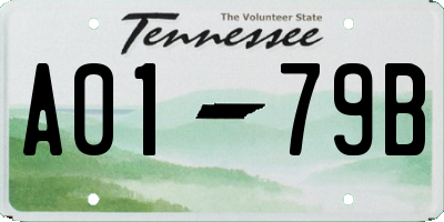 TN license plate A0179B