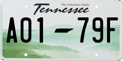 TN license plate A0179F