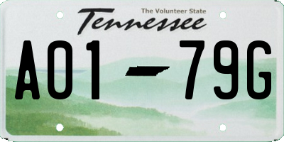 TN license plate A0179G